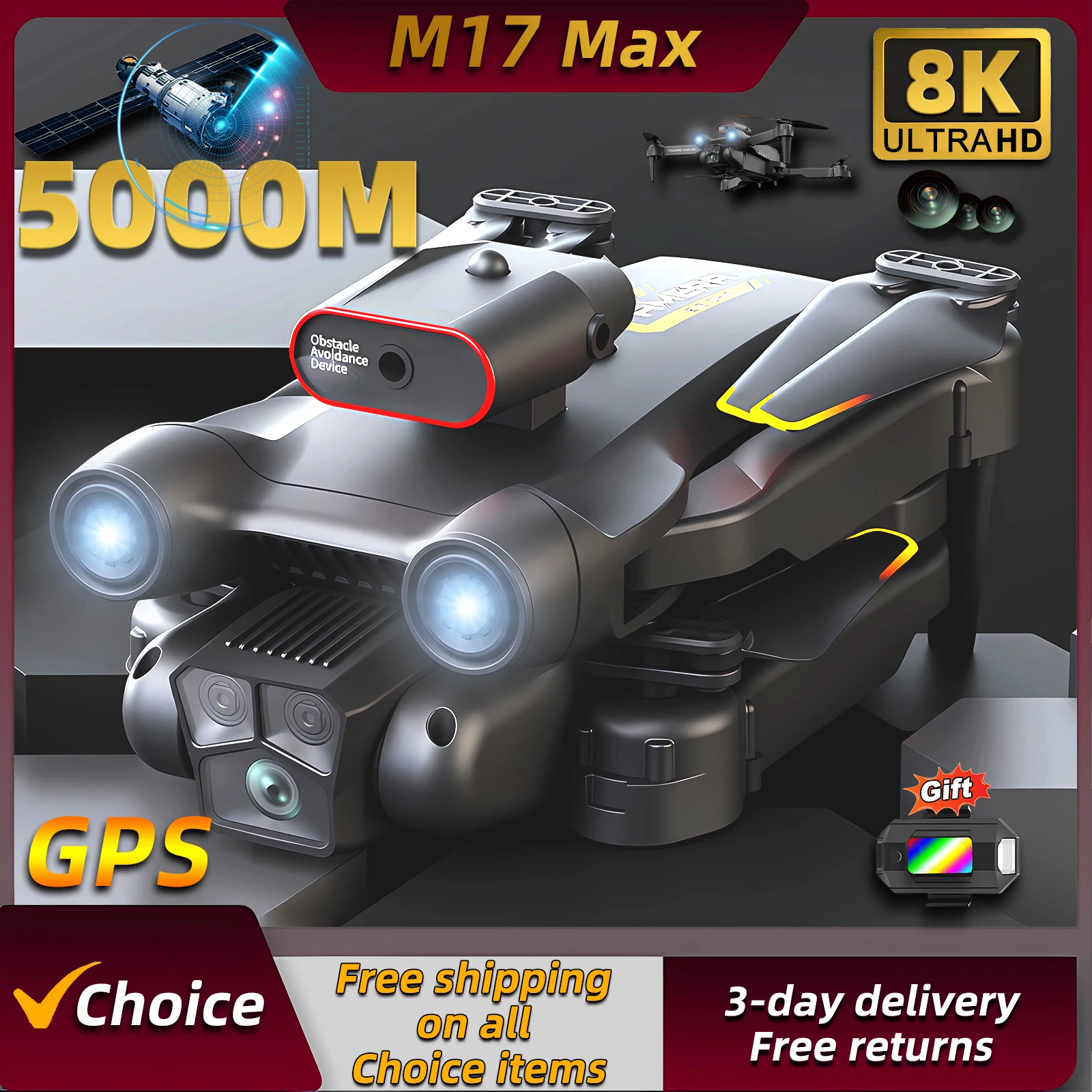 Drone Baru M17 Max 8K Profesio - Drone Beacon Light ulasan dan harga